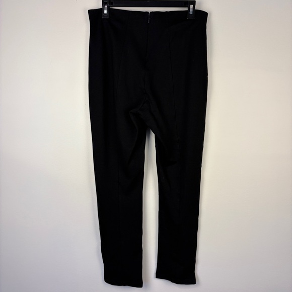 Quince Black Stretch Ponte Pintuck Straight Leg Ankle Pants - Picture 2 of 7